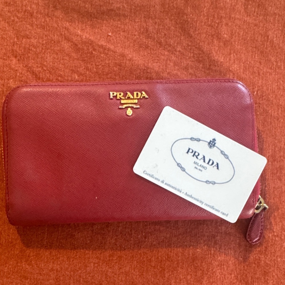 Prada Crimson Leather Wallet